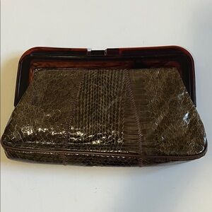 Margolm Vintage snakeskin Bakelite clutch